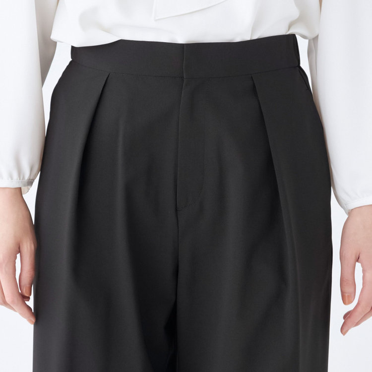 シルバーライン 【SL】【年間】ワイドパンツ/ブラック/ウォッシャブル/裾上げ済仕様 黒