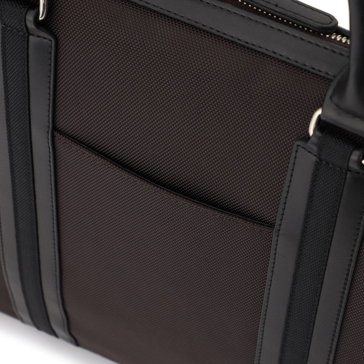 シルバーライン ブリーフケース/ブラウン/ショルダーストラップ付き 茶中間