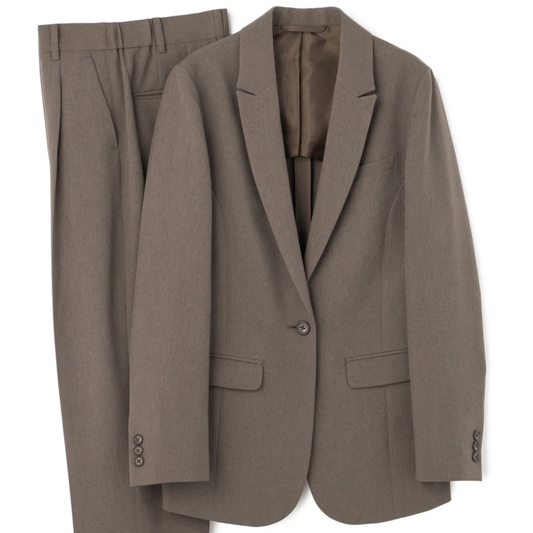 シルバーライン 【SILVER LINE】【年間】1釦シングルパンツスーツ/ブラウン/ウォッシャブル/ウエストシャーリング/4S SUSTAINABILITY&ECOLOGY FABRIC/※パンツ裾上げ済仕様 茶中間