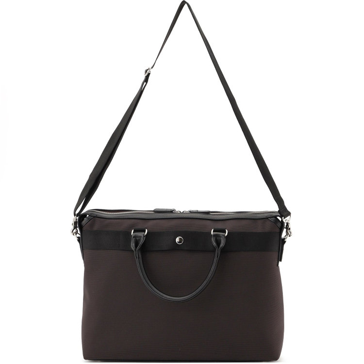 シルバーライン ブリーフケース/ブラウン/ショルダーストラップ付き 茶中間