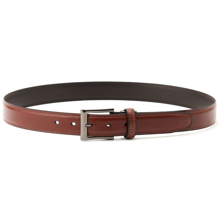 ブラックライン 【発送在庫あり】ピンバックルベルト 3.0cm幅/ブラウン（ウエスト91cmの方まで対応） 茶中間