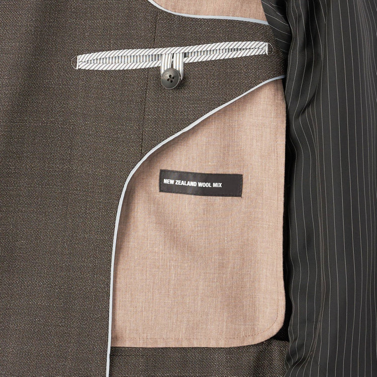 シルバーライン 【CLASSICO TAPERED】【春夏】3釦段返りシングルスーツ 2タック/ブラウン/NEW ZEALAND WOOL MIX/裾直し必要 茶中間