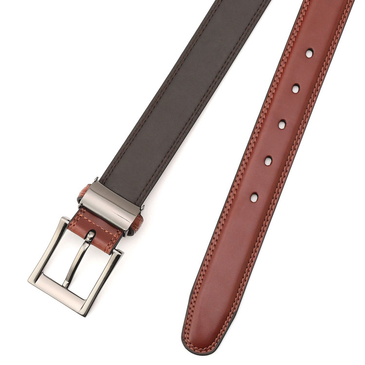 ブラックライン 【発送在庫あり】ピンバックルベルト 3.0cm幅/ブラウン（ウエスト91cmの方まで対応） 茶中間