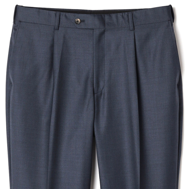 シルバーライン 【CLASSICO TAPERED】【秋冬】2釦シングルスーツ 1タック/ネイビー×メランジ調ソリッド/ウエストムーブ/Ermenegildo Zegna Traveller /※裾上げ必要 紺中間