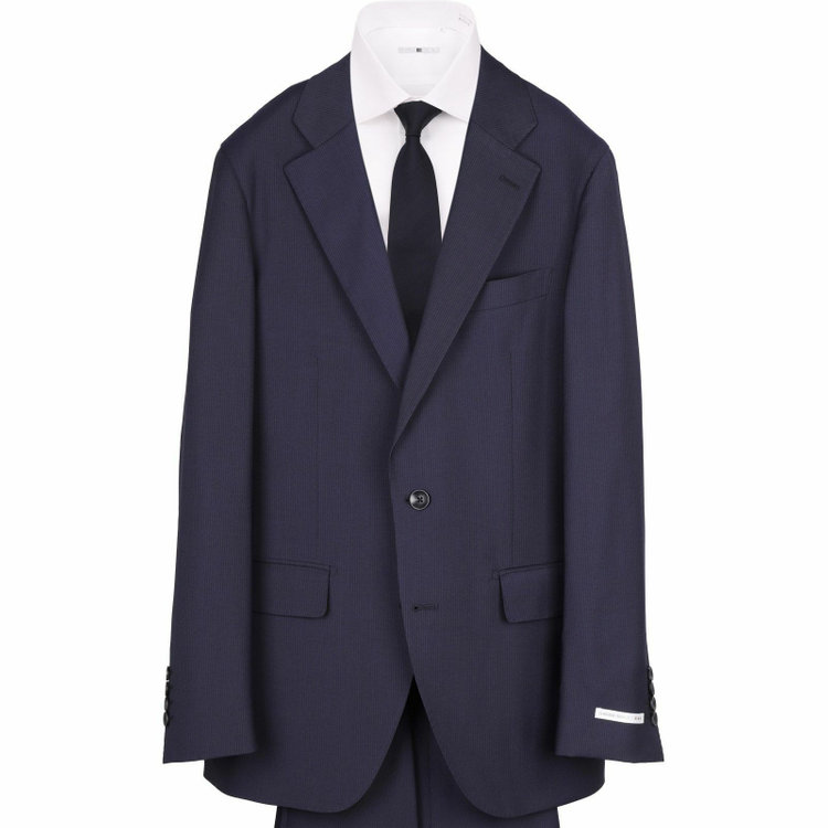 スーツセレクト 【WEB限定/OUTLET】【CLASSICO TAPERED】【秋冬】スペアパンツ付き/2釦シングルスーツ 1タック/ネイビー×シャドーストライプ ネイビー系(紺)
