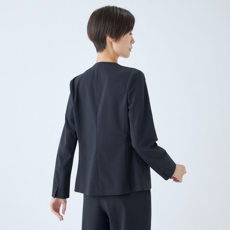 シルバーライン 【SL】【年間】ノーカラージャケット/ネイビー/ウォッシャブル 紺中間