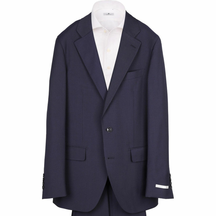 スーツセレクト 【WEB限定/OUTLET】【CLASSICO TAPERED】【秋冬】スペアパンツ付き/2釦シングルスーツ 1タック/ネイビー×シャドーストライプ ネイビー系(紺)