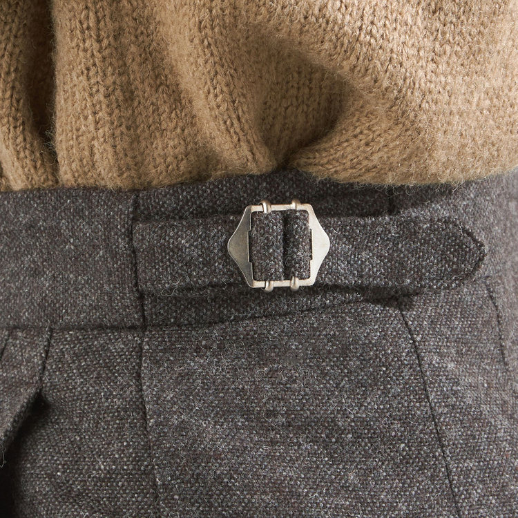 ブラックライン 【BLACK LINE】2タックバレルパンツ/ブラウン/※裾上げ済み仕様 茶中間