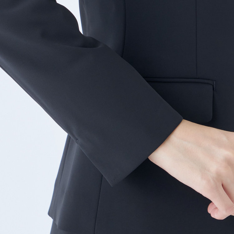 シルバーライン 【SL】【年間】ノーカラージャケット/ネイビー/ウォッシャブル 紺中間