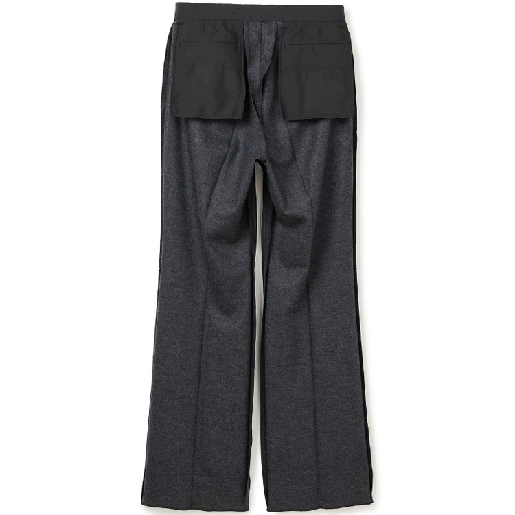 シルバーライン 【Take.it.easy】【秋冬】2タックワイドパンツ/グレー×フランネルニット/※裾上げ必要 グレー濃色
