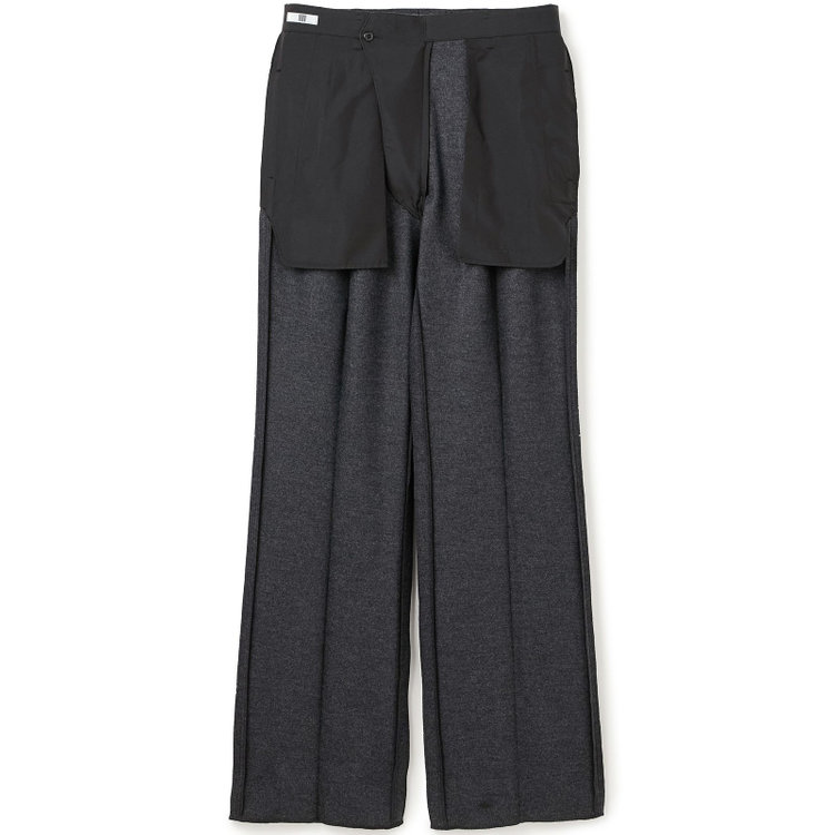 シルバーライン 【Take.it.easy】【秋冬】2タックワイドパンツ/グレー×フランネルニット/※裾上げ必要 グレー濃色