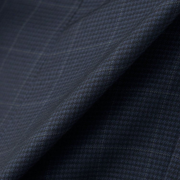 シルバーライン 【SL】【年間】1釦シングル 2Way スカート&パンツスーツ/ネイビー×チェック/ウエストシャーリング仕様/ウォッシャブル/※パンツ裾上げ済仕様 紺中間