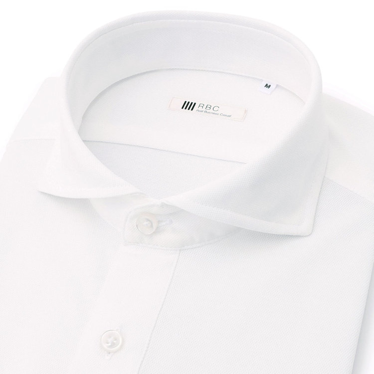 シルバーライン 【RBC/五分袖】カッタウェイビズポロシャツ プルオーバータイプ/ホワイト/4S コットンブレンド 白