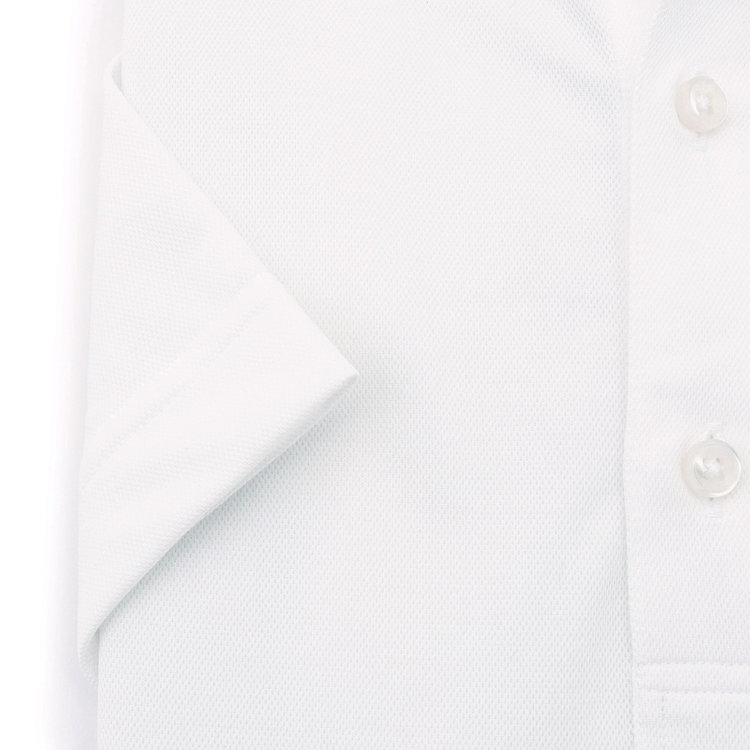 シルバーライン 【RBC/五分袖】カッタウェイビズポロシャツ プルオーバータイプ/ホワイト/4S コットンブレンド 白