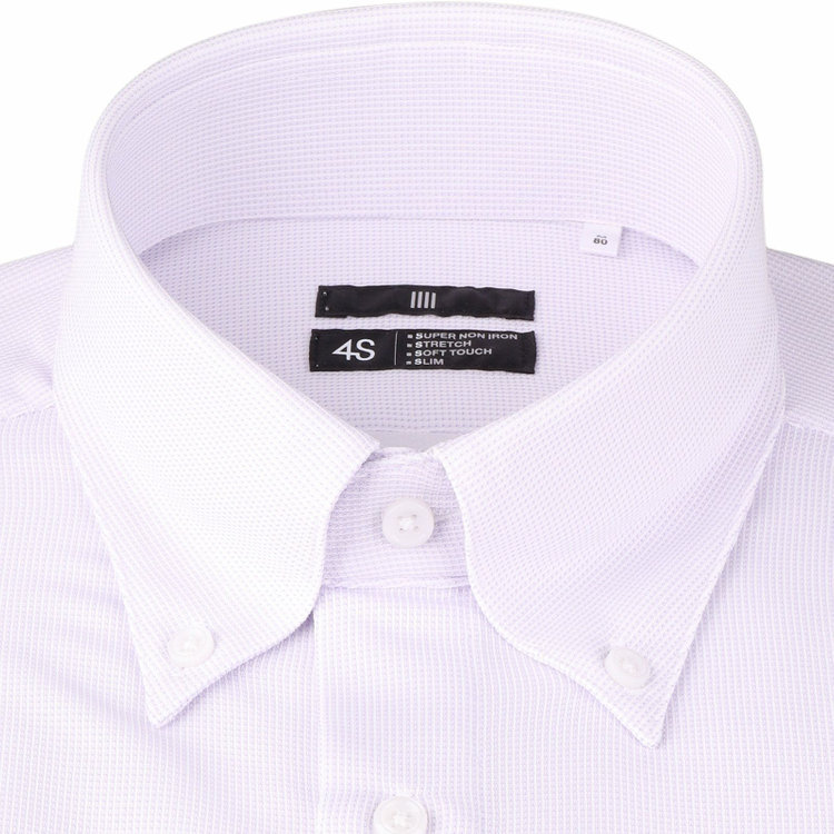 ブラックライン 【WEB限定/OUTLET】【発送在庫あり】【WEB限定】【BLACK LINE】ボタンダウンワイシャツ/ラベンダー×ドビー/「4S」スーパーノンアイロン・ストレッチ ラベンダー系(薄紫)