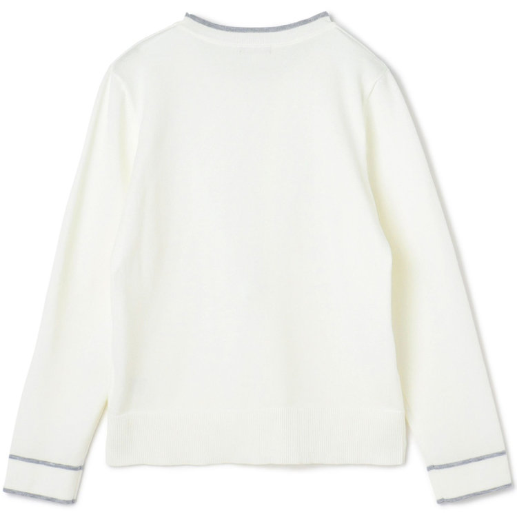 シルバーライン 【SL】【秋冬】 ラウンドネック ニットセーター/ホワイト/マシンウォッシャブル 白