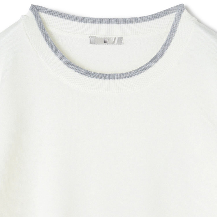 シルバーライン 【SL】【秋冬】 ラウンドネック ニットセーター/ホワイト/マシンウォッシャブル 白