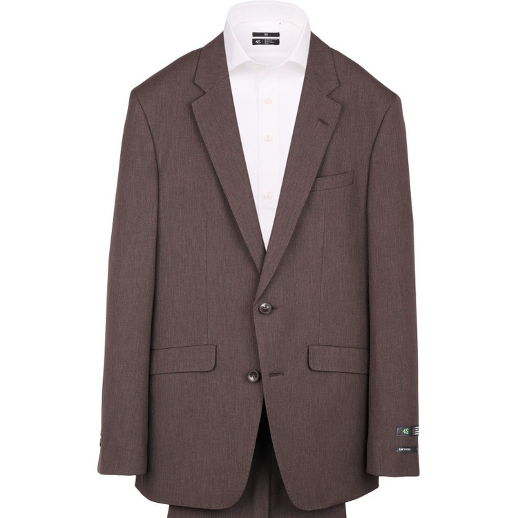 スーツセレクト 【発送在庫あり】【SLIM TAPERED_2】【春夏】コーディネートパンツ付き/2釦シングルスーツ 0タック/ブラウン+ブラックソリッドパンツ/ウエストシャーリング/4S SUSTAINABILITY&ECOLOGY FABRIC/※パンツ裾上げ済仕様 ブラウン系(茶)