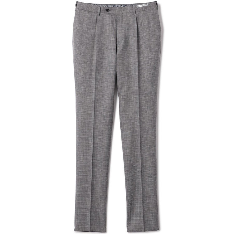 シルバーライン 【CLASSICO TAPERED】【春夏】ウール 1タックテーパードパンツ/グレー/ウエストムーブ/※裾上げ必要 グレー中間