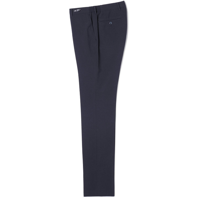 ブラックライン 【SLIM TAPERED】【春夏】0タックテーパードパンツ/ネイビー×チェック/ウエストシャーリング/ウォッシャブル/4S SUSTAINABILITY&ECOLOGY FABRIC/※裾上げ済仕様 紺濃色