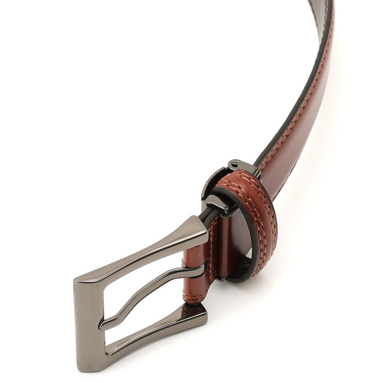 ブラックライン ピンバックルベルト 3.0cm幅/ブラウン（ウエスト91cmの方まで対応） 茶中間