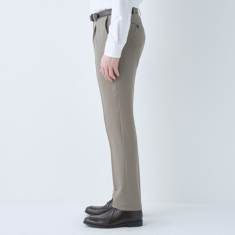 シルバーライン 【5DAYS CLOSET】【RBC】【春夏】1タックテーパードパンツ/グレージュ/ウエストムーブ/4S SUSTAINABILITY&ECOLOGY FABRIC/※裾上げ必要 グレー中間