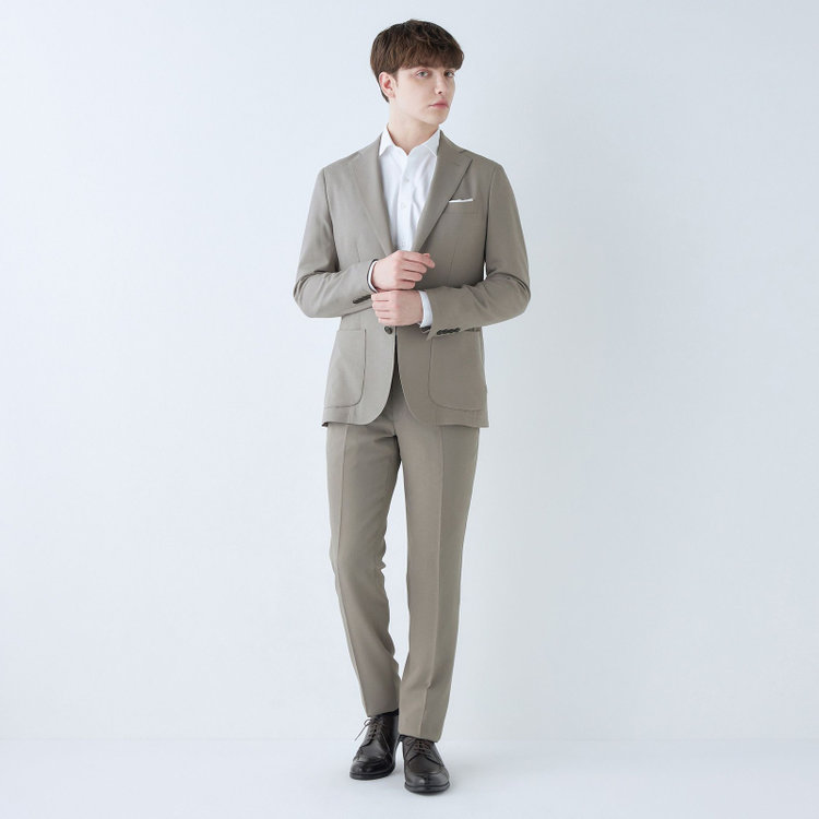 シルバーライン 【5DAYS CLOSET】【RBC】【春夏】1タックテーパードパンツ/グレージュ/ウエストムーブ/4S SUSTAINABILITY&ECOLOGY FABRIC/※裾上げ必要 グレー中間