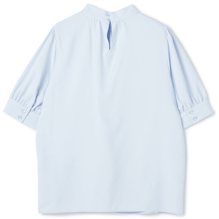 シルバーライン 【SILVER LINE/5分袖】パフスリーブスタンドカラープルオーバー/ブルー 青淡色