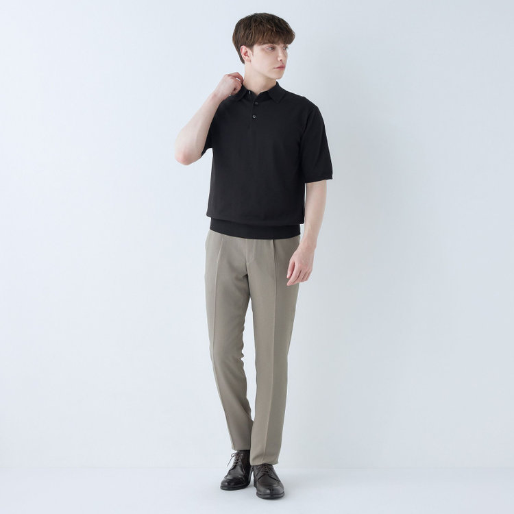 シルバーライン 【5DAYS CLOSET】【RBC】【春夏】1タックテーパードパンツ/グレージュ/ウエストムーブ/4S SUSTAINABILITY&ECOLOGY FABRIC/※裾上げ必要 グレー中間