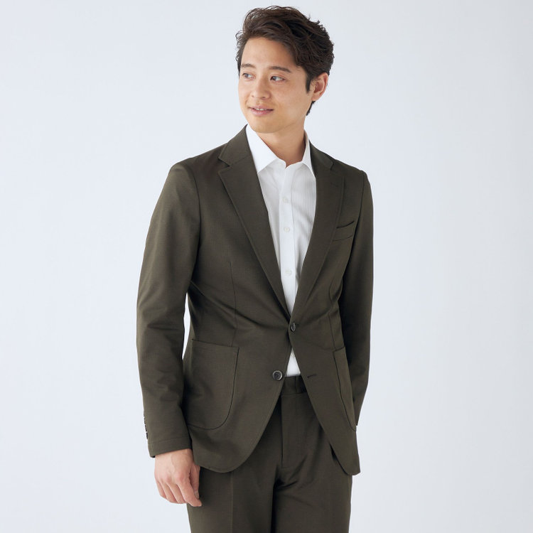 シルバーライン 【CLASSICO TAPERED】【春夏】2釦シングルジャケット/カーキ/パッチポケット/4S SUSTAINABILITY&ECOLOGY FABRIC/RIRANCHA 黄淡色