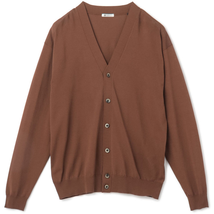 スーツセレクト 【RBC】【春夏】コットンブレンドニットカーディガン/ブラウン/マシンウォッシャブル 茶中間