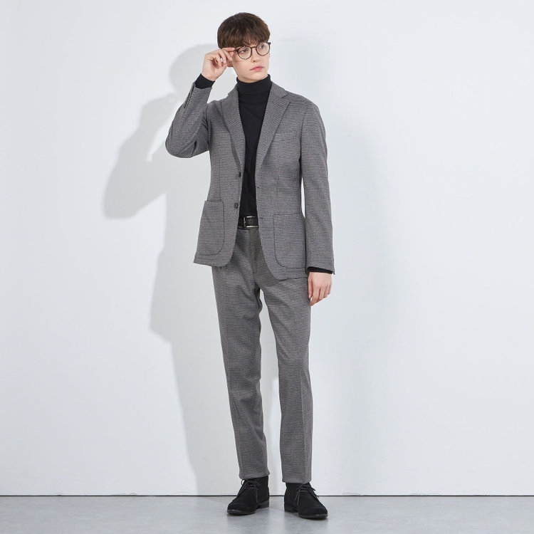 シルバーライン 【5DAYS CLOSET】【RBC】【秋冬】2釦ジャケット/グレー×チェック/パッチポケット グレー中間