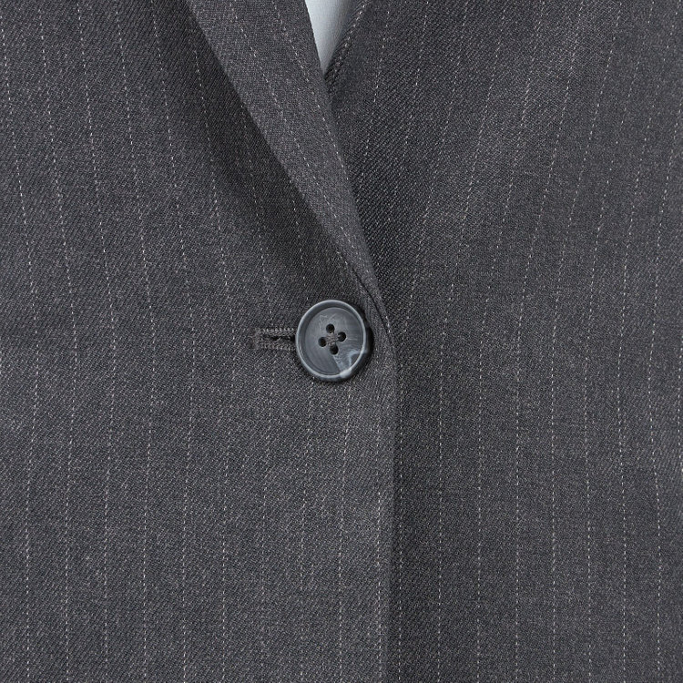 シルバーライン 【SILVER LINE】【年間】1釦シングルパンツスーツ/グレー×ストライプ/ウエストシャーリング/ウォッシャブル/※パンツ裾上げ済仕様 グレー中間