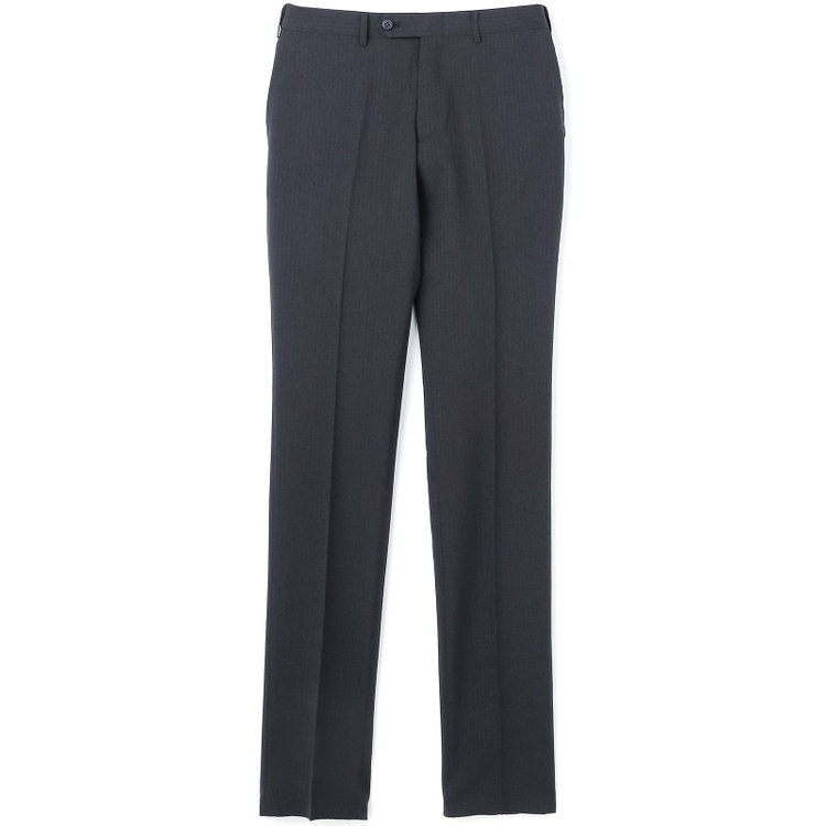 ブラックライン 【SLIM TAPERED】【年間】0タックテーパードパンツ/ダークグレー×シャドーストライプ/ウエストムーブ/ウォッシャブル/4S SUSTAINABILITY&ECOLOGY FABRIC/※裾上げ必要 グレー濃色