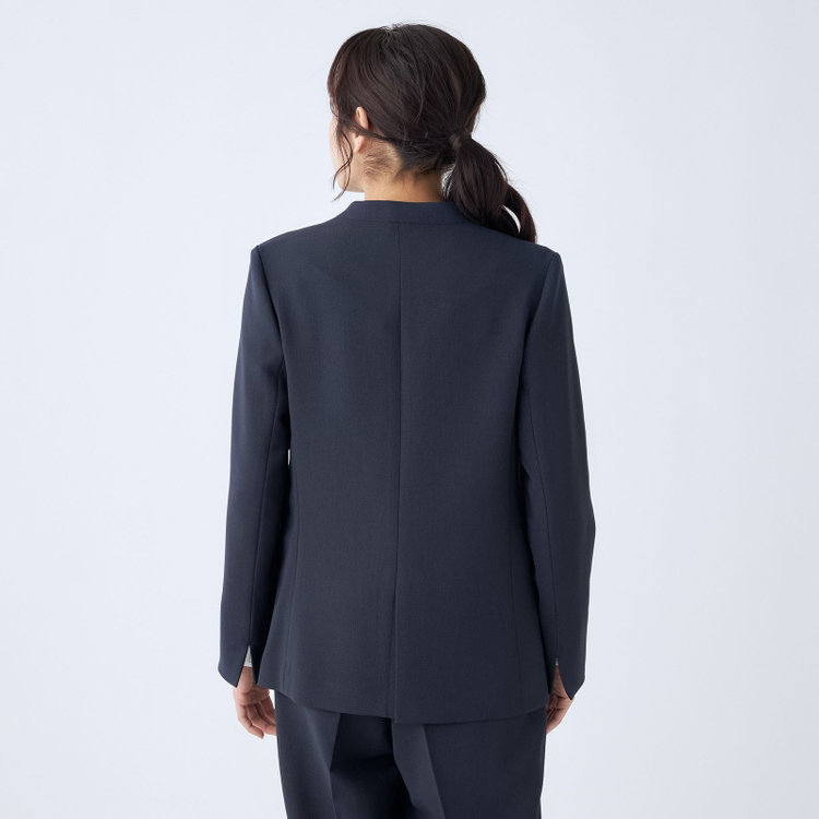 シルバーライン 【SL】【年間】ノーカラージャケット/ネイビー/シルバー釦 紺中間