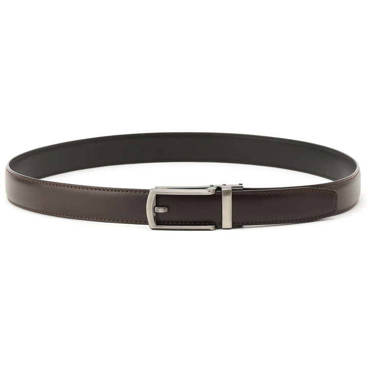 【フリーアジャスト仕様/5mm間隔/32段階】バックルベルト 2.9cm幅/ブラウン(ウエスト91cmまで対応)