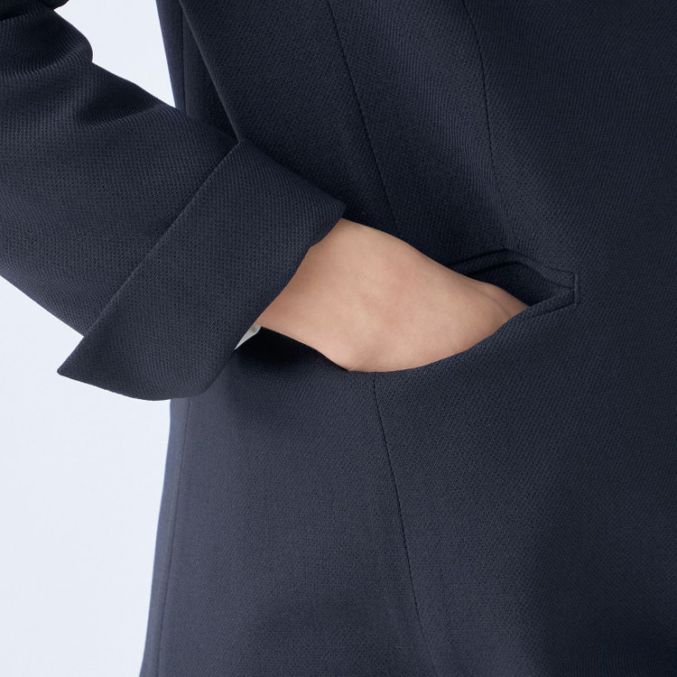 シルバーライン 【SL】【年間】ノーカラージャケット/ネイビー/シルバー釦 紺中間