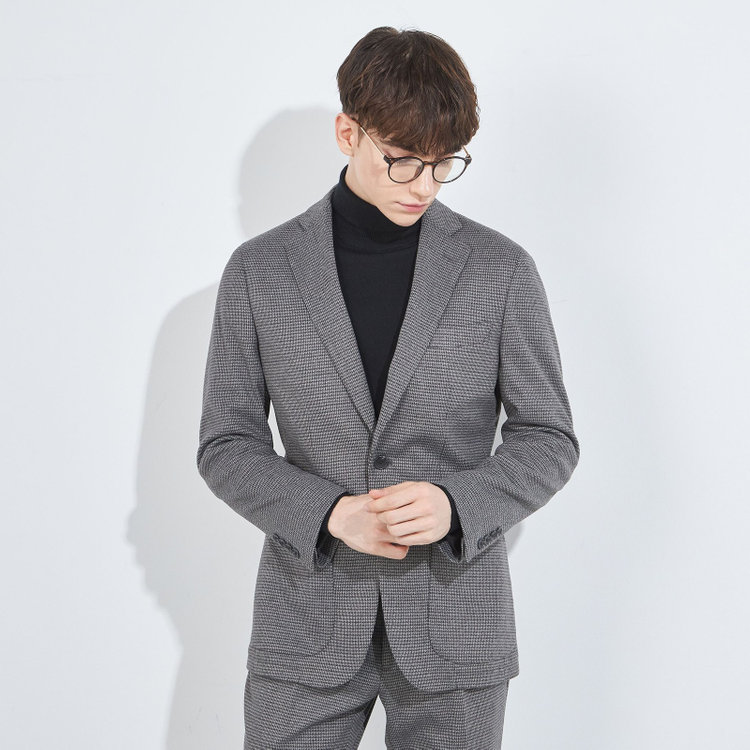 シルバーライン 【5DAYS CLOSET】【RBC】【秋冬】2釦ジャケット/グレー×チェック/パッチポケット グレー中間