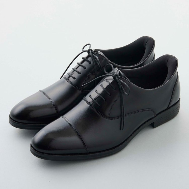 スーツセレクト 【発送在庫あり】靴べら不要！ハンズフリー仕様/ストレートチップ/ブラック 黒