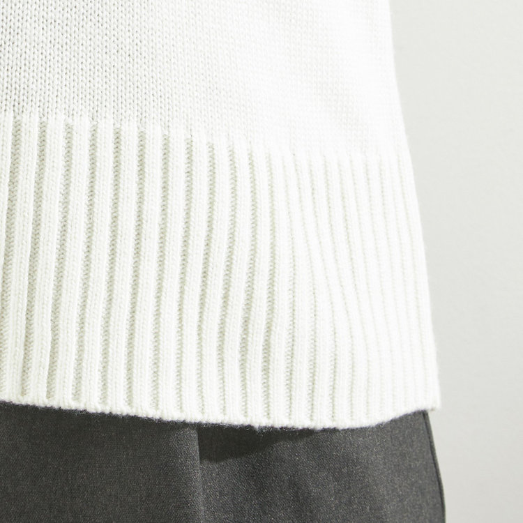 シルバーライン 天竺Vネックニット/イエロー 白