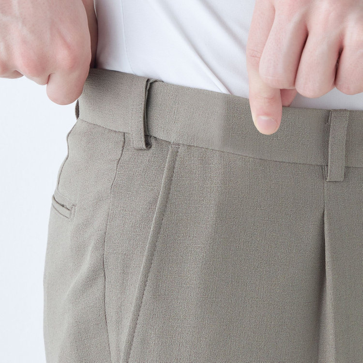 シルバーライン 【5DAYS CLOSET】【RBC】【春夏】1タックテーパードパンツ/グレージュ/ウエストムーブ/4S SUSTAINABILITY&ECOLOGY FABRIC/※裾上げ必要 グレー中間