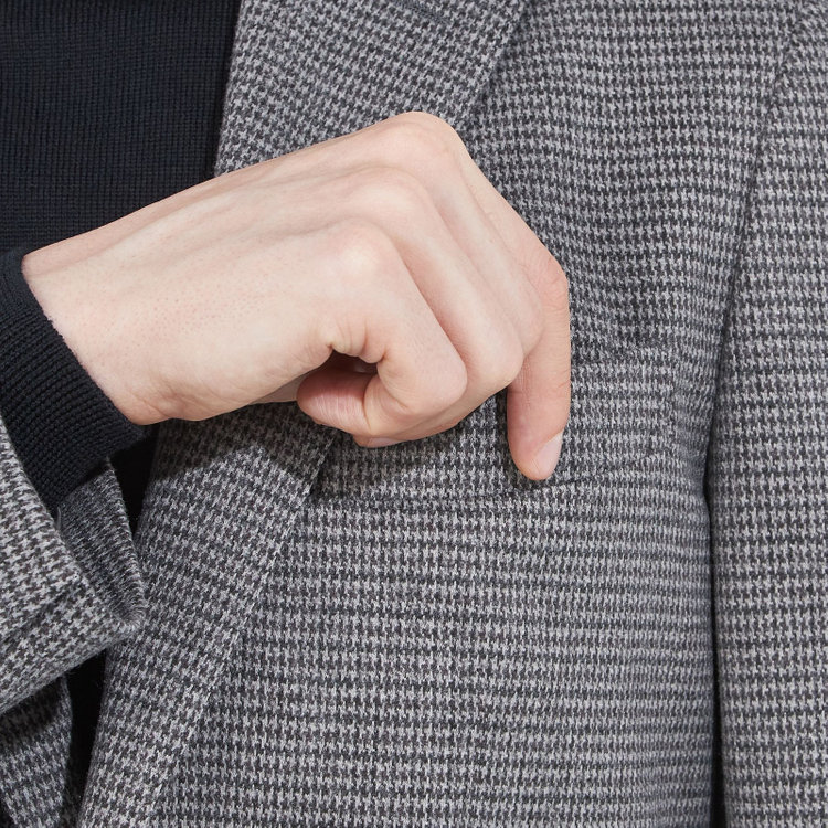 シルバーライン 【5DAYS CLOSET】【RBC】【秋冬】2釦ジャケット/グレー×チェック/パッチポケット グレー中間