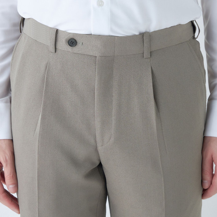 シルバーライン 【5DAYS CLOSET】【RBC】【春夏】1タックテーパードパンツ/グレージュ/ウエストムーブ/4S SUSTAINABILITY&ECOLOGY FABRIC/※裾上げ必要 グレー中間