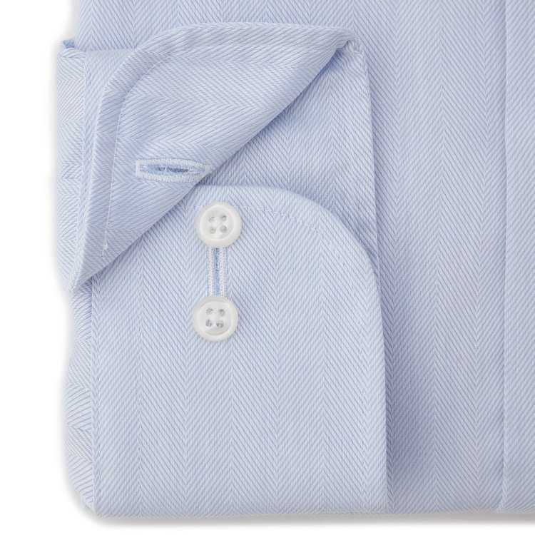 ブラックライン 【BLACK LINE】【形態安定】ワイドカラードレスワイシャツ/ブルー×ドビー 青淡色