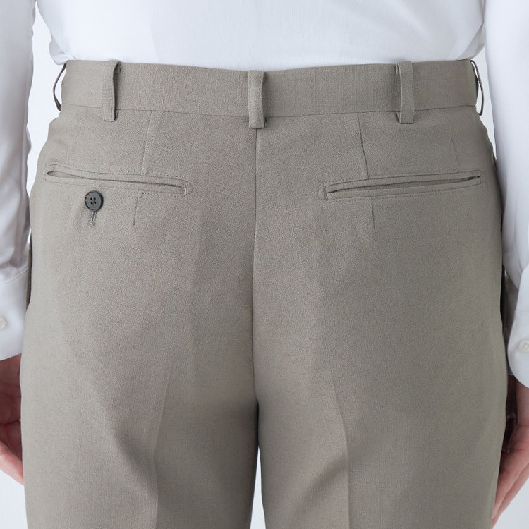シルバーライン 【5DAYS CLOSET】【RBC】【春夏】1タックテーパードパンツ/グレージュ/ウエストムーブ/4S SUSTAINABILITY&ECOLOGY FABRIC/※裾上げ必要 グレー中間