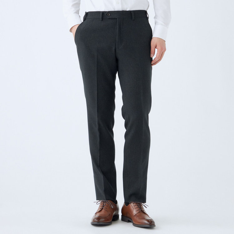 ブラックライン 【発送在庫あり】【SLIM TAPERED_2】【秋冬】2釦シングルスリーピーススーツ 0タック/グリーン/ウエストシャーリング/4S SUSTAINABILITY&ECOLOGY FABRIC/※パンツ裾上げ済仕様 緑濃色