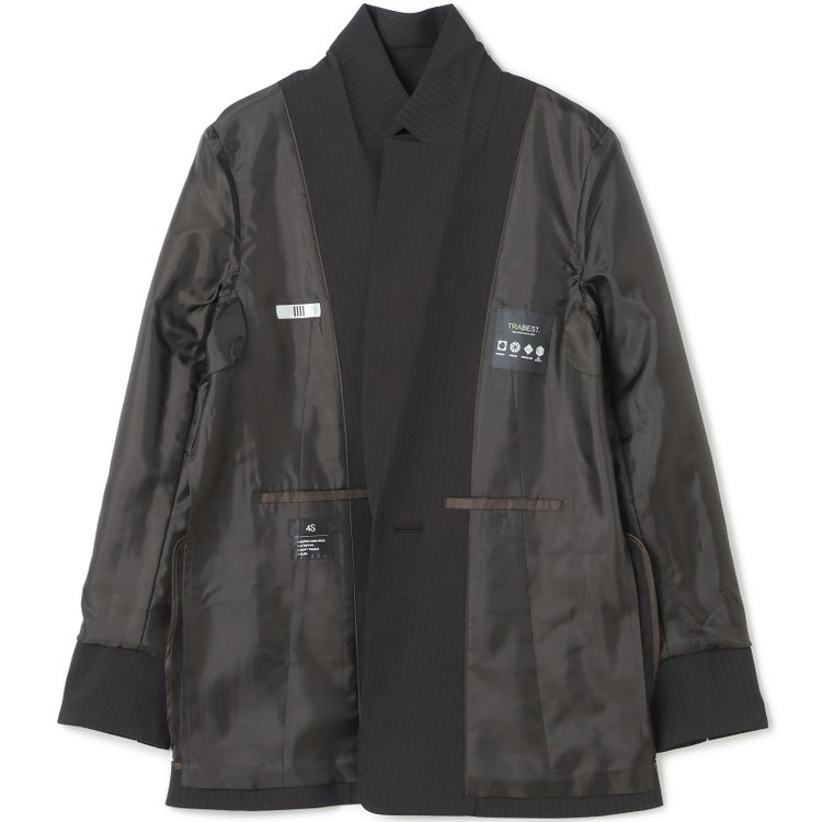 シルバーライン 【SL】【年間】1釦シングルパンツスーツ/ダークグレー×シャドーストライプ/ウォッシャブル/4S/TRABEST/※パンツ裾上げ済仕様 グレー濃色