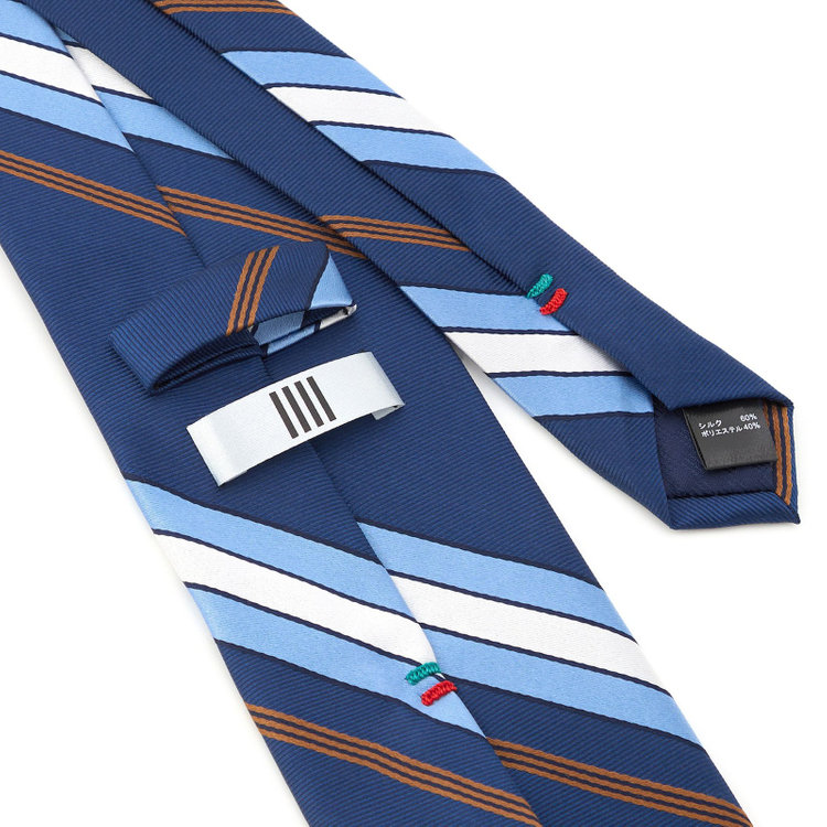 シルバーライン 【SILVER LINE】シルクブレンドストライプネクタイ 8.０cm幅/ネイビー その他