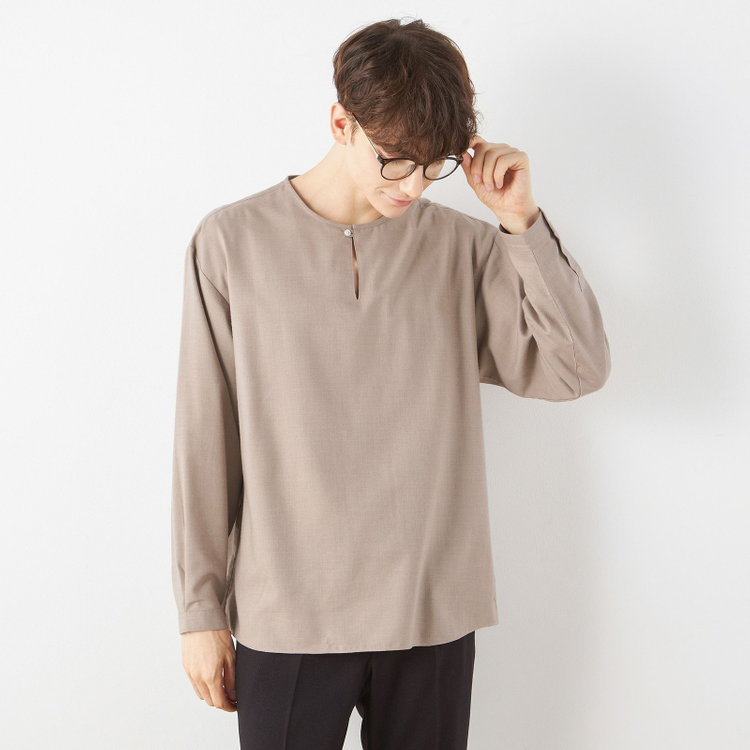 スーツセレクト  【RBC/長袖】プルオーバーシャツ/ブラウン 茶中間