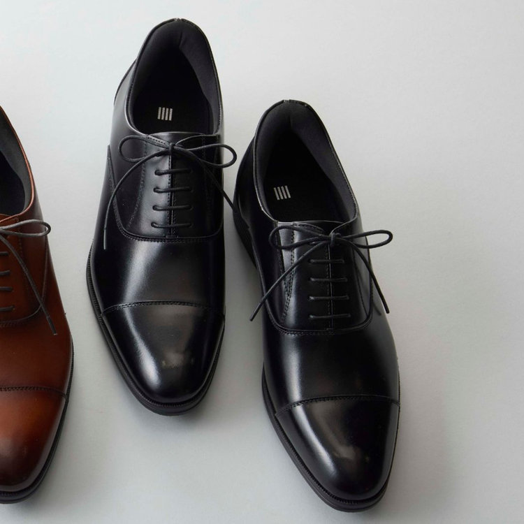 スーツセレクト 【発送在庫あり】靴べら不要！ハンズフリー仕様/ストレートチップ/ブラック（28cm・29㎝） 黒